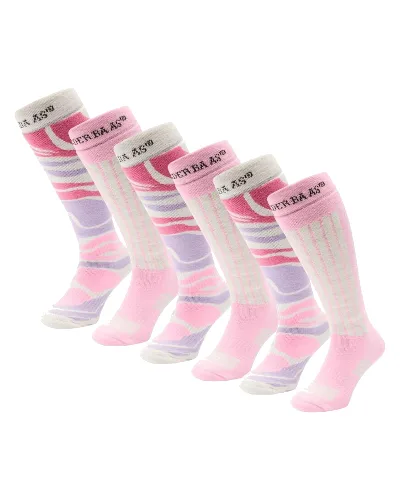 Skarpety narciarskie - Damskie - 6 par - Powder Rose
