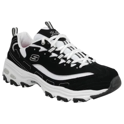 Skechers D'Lites - Biggest Fan 11930-BKW, Damskie, Czarne, buty sneakers, nubuk, rozmiar: 35