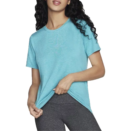 Skechers Go Dri Swift Tee TS104-WAQ, Damskie, Niebieskie, t-shirty, poliester, rozmiar: XS