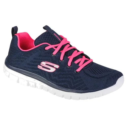 Skechers Graceful - Get Connected 12615-NVHP, Damskie, Granatowe, buty sneakers, przewiewna siateczka, rozmiar: 36