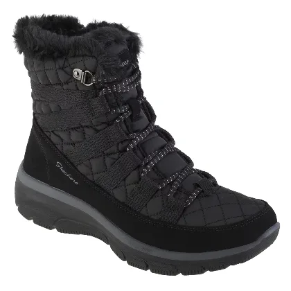 Skechers Relaxed Fit - Easy Going - Moro Street 167204-BLK, Damskie, Czarne, buty zimowe, skóra zamszowa, rozmiar: 40