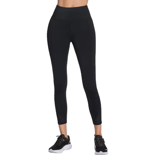 Skechers Tempo High Waisted 7/8 Legging LG83-BLK, Damskie, Czarne, leginsy, nylon, rozmiar: L