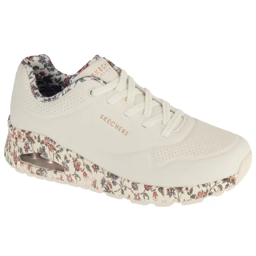 Skechers Uno - Safari Time 155412-WMLT, Damskie, Białe, buty sneakers, skóra syntetyczna, rozmiar: 36