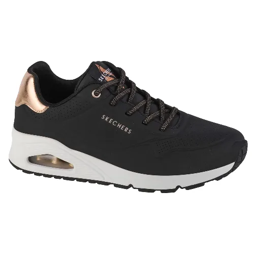 Skechers Uno-Shimmer Away 155196-BLK, Damskie, Czarne, buty sneakers, skóra syntetyczna, rozmiar: 36
