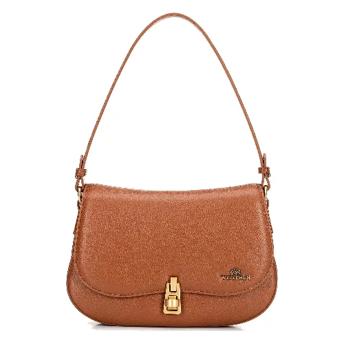 Skórzana listonoszka typu saddle bag brązowa