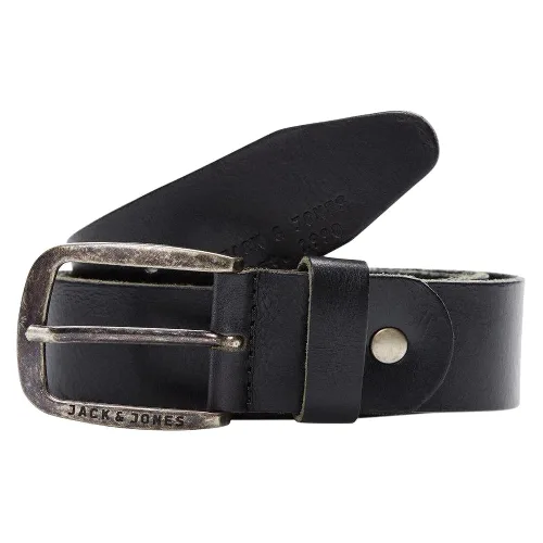 Skórzany pasek Jack & Jones Paul czarny