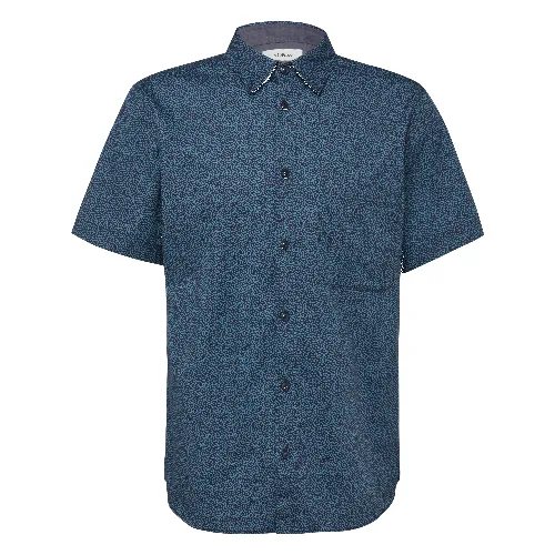 Slim fit: lekka koszula z krótkim rękawem, kieszenią na piersi i nadrukiem