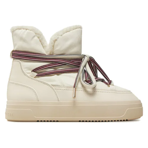 Śniegowce Tommy Hilfiger Snowboot Monogram Faux Fur FW0FW08389 Beżowy