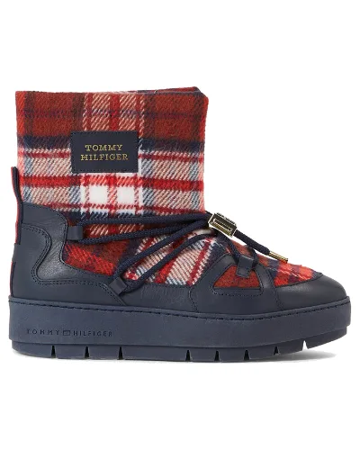 Śniegowce Tommy Hilfiger Tartan Snowboot FW0FW07612 Niebieski
