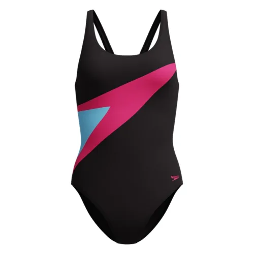 Speedo Dames Badpak Hyperboom Butterfly Back Zwart/Roze