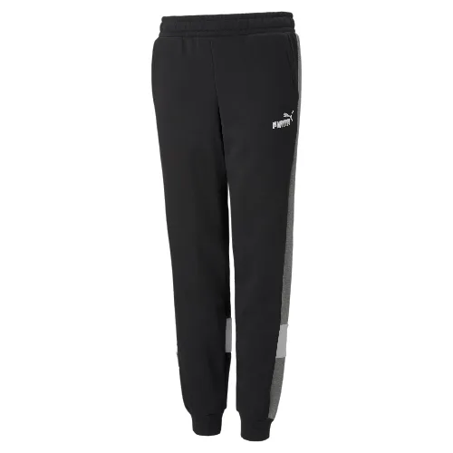 Spodnie dresowe dla dzieci Puma Essentials+ Colorblock Czarny
