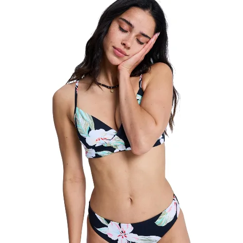 Stanik bikini typu bralette dla Kobiety PRINTED ESSENTIALS Czarny