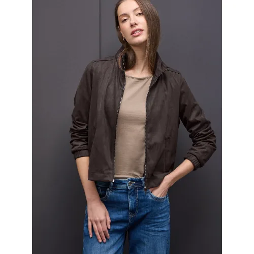 Street One Bluza Kobiety Sztuczne włókno brązowy