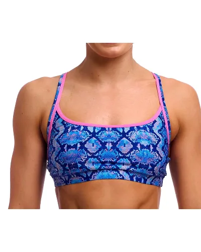 Strój dwuczęściowy Funkita Sports Top Blue Viper - góra od bikini