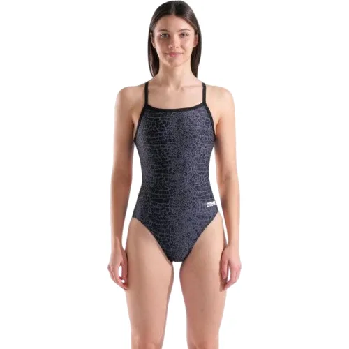 Strój Kąpielowy Dziewczęcy Arena Snakeskin Swimsuit Challengeback