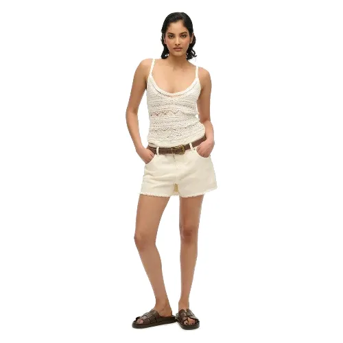 superdry Mid Rise Denim Hot Short