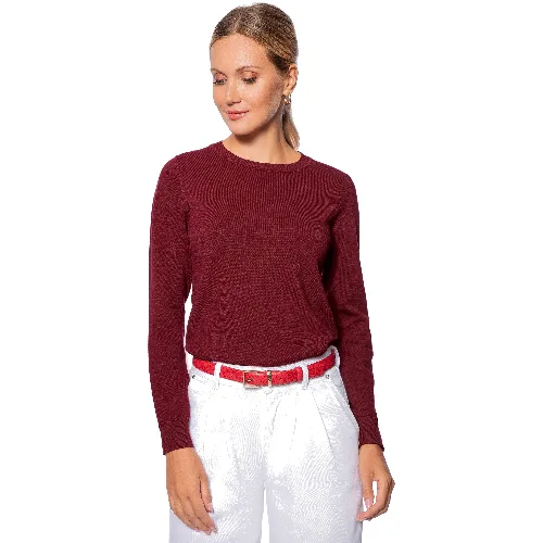 Sweter damski klasyczny bordowy