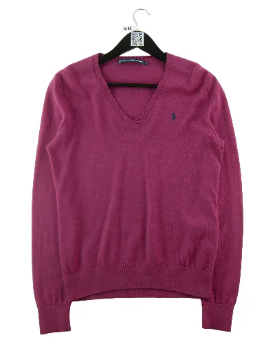 Sweter damski Polo Ralph Lauren z dekoltem w serek fioletowy