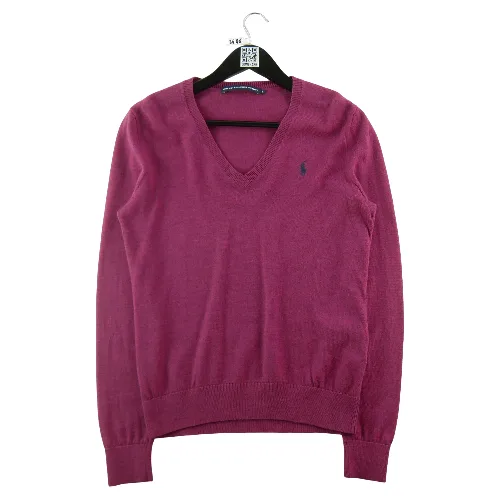 Sweter damski Polo Ralph Lauren z dekoltem w serek fioletowy