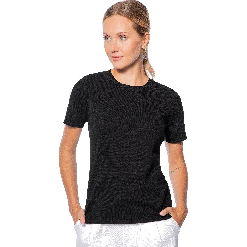 Sweter damski z krótkim rękawem czarny