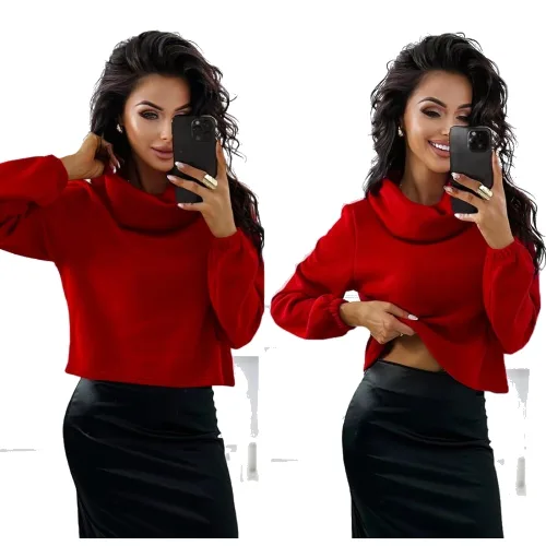 Sweter komin Witch czerwony