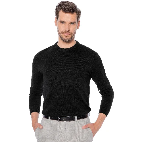 Sweter męski z bawełny z domieszką kaszmiru czarny