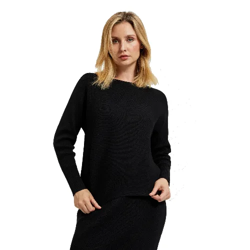 Sweter o fasonie nietoperz czarny