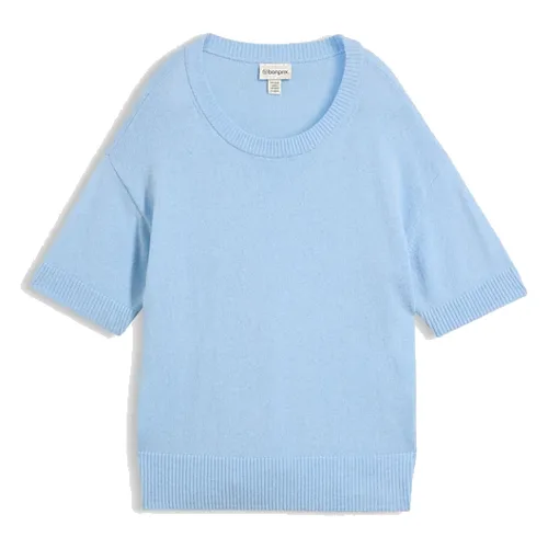 Sweter oversize z krótkimi rękawami i wysoką zawartością wełny
