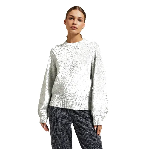 Sweter ozdobiony błyszczącą nitką szary