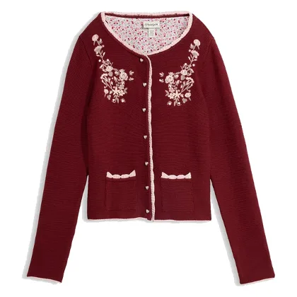 Sweter rozpinany w ludowym stylu