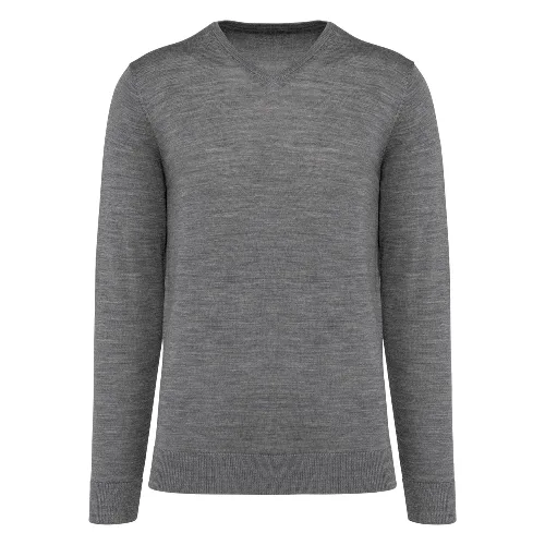 Sweter v-neck z merynosów Kariban Premium