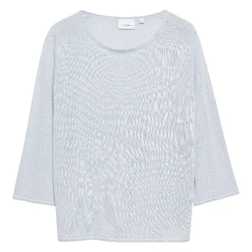 Sweter z cienkiej dzianiny z mieszanki lnu z rękawami trzy czwarte