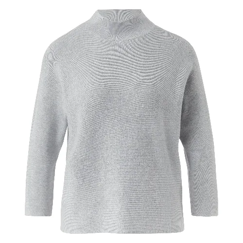 Sweter z dzianiny z mieszanki wiskozy ze stójką
