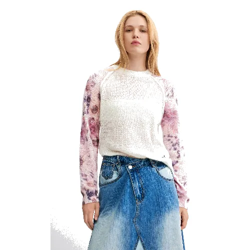sweter z nadrukowanymi rękawami