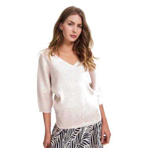 Sweter z rękawami 3/4 beżowy