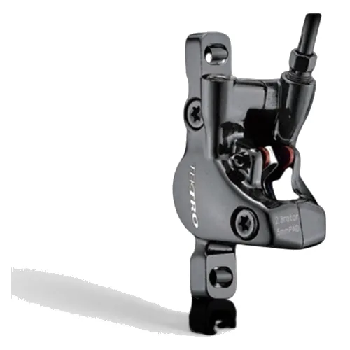 Szczęki hamulec tarczowy hydr. Tektro M530 tylny 2-tłokowy z przewodem 1800 mm
