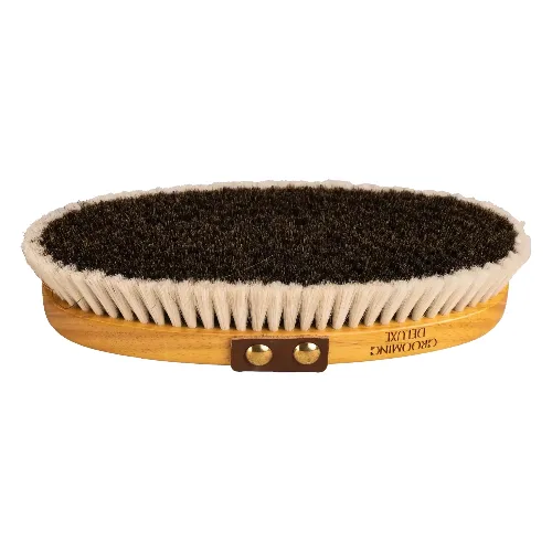 Szczotka dla koni Grooming Deluxe Shine Medium with horse & goat hair