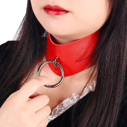 Szeroki choker - Czerwony