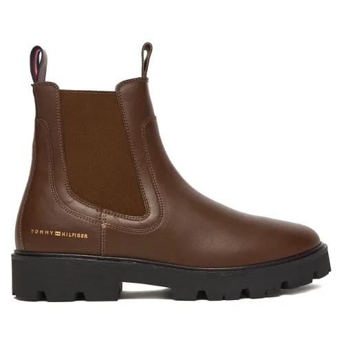 Sztyblety Tommy Hilfiger Lthr Low Chelsea FW0FW08775 Brązowy