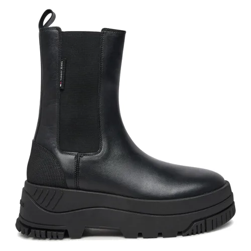 Sztyblety Tommy Jeans Tjw Chelsea Flatform Boot EN0EN02597 Czarny