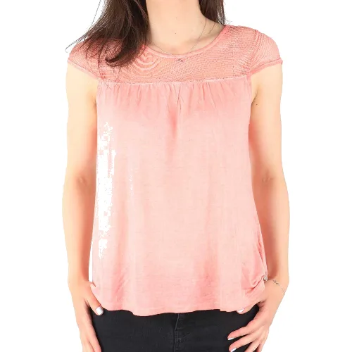 T-shirt Wrangler Capsleeve Tee Coral Peach W7337FDJX