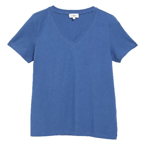 T-shirt z dekoltem w serek