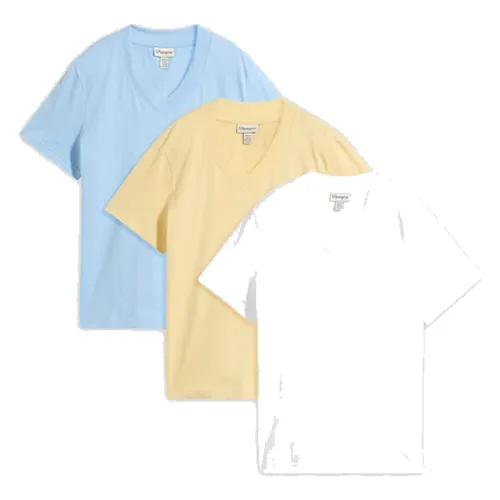 T-shirt z dekoltem w serek, z czystej bawełny organicznej, 3 szt.
