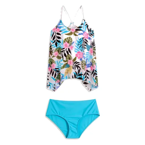 Tankini (komplet 2 cz.) z siateczkową koszulką z nadrukiem