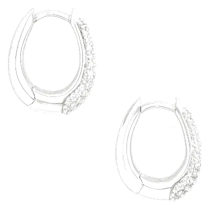 Tom Wood kolczyki srebrne Liz Hoops Pave