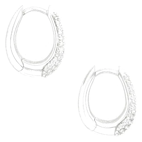 Tom Wood kolczyki srebrne Liz Hoops Pave