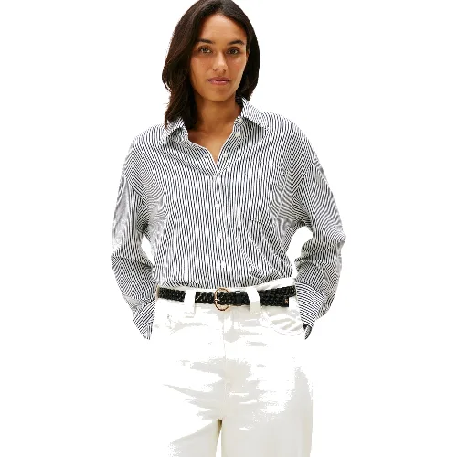 Tommy Hilfiger bluzka koszulowa Kobiety Bawełna niebieski, S