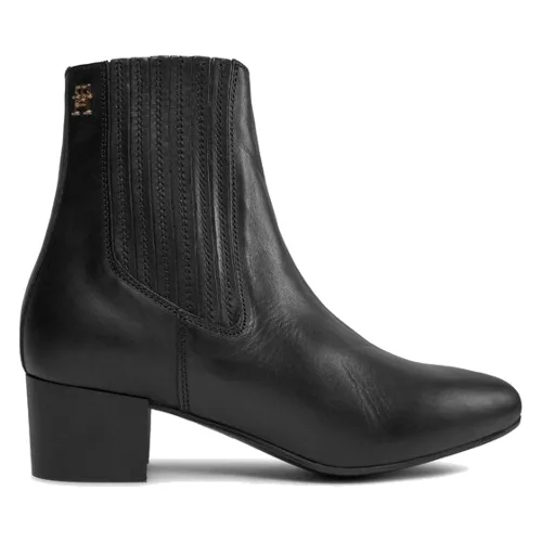 Tommy Hilfiger Botki Essential Leather Boot FW0FW07759 Czarny