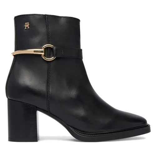 Tommy Hilfiger Botki TH Stud Heel Riding Ankle Boot FW0FW09552 Czarny