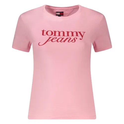 TOMMY HILFIGER DAMSKA KOSZULKA Z KRÓTKIM RĘKAWEM RÓŻOWA